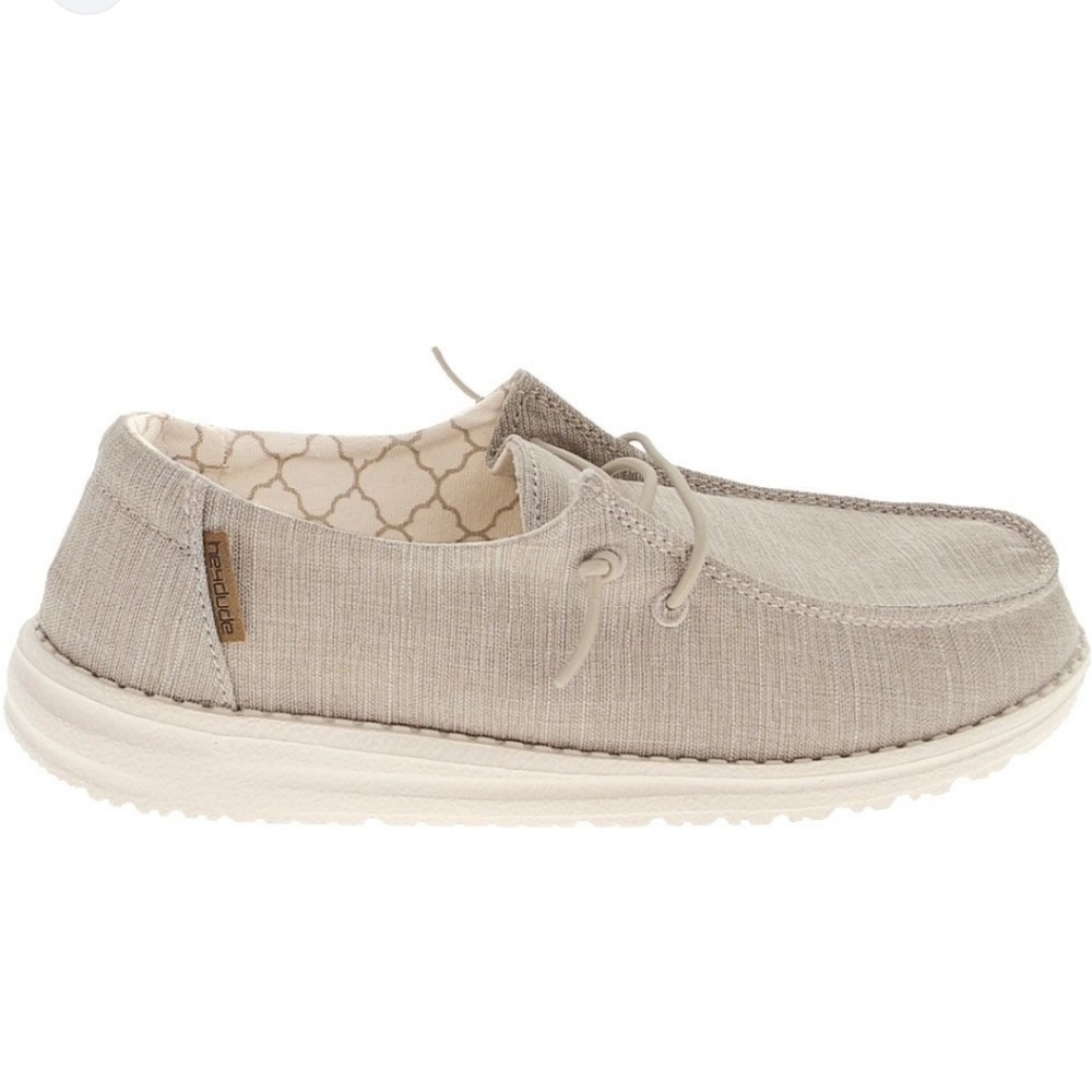 Hey Dude Kids Wendy Youth Linen Beige Loafer Flats shoes sz K12